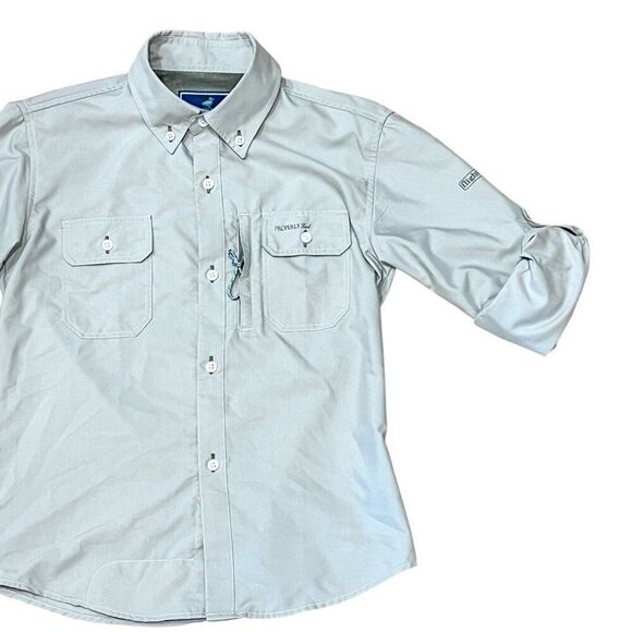 Properly Tied Performance Boys Tan Offshore Fishing Shirt Size 6 - Picture 5 of 10
